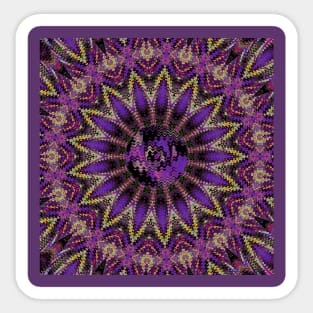 Psychedelic purple sunflower Sticker